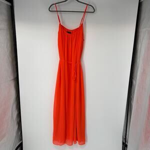NWT City Chic Maxi Paradise Dress Womens S/16 Flame Sleeveless Tassel Tie Waist